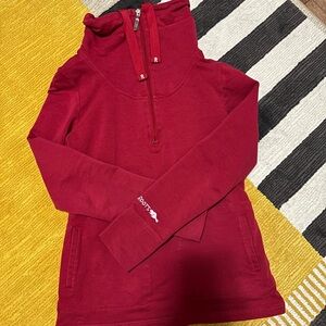 Roots Scarlet Red Half-Zip Sweatshirt